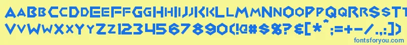 Medabots Font – Blue Fonts on Yellow Background