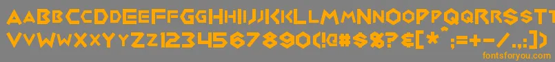 Medabots Font – Orange Fonts on Gray Background