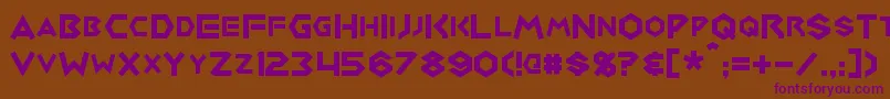 Medabots Font – Purple Fonts on Brown Background