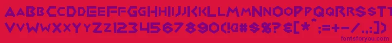 Medabots Font – Purple Fonts on Red Background
