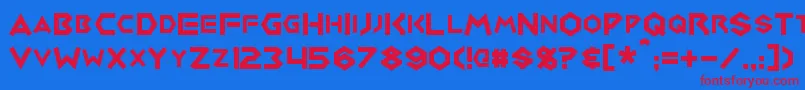 Medabots Font – Red Fonts on Blue Background