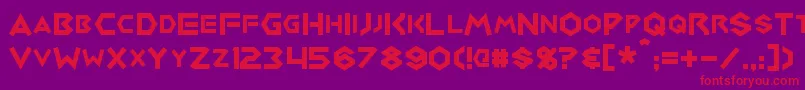 Medabots Font – Red Fonts on Purple Background