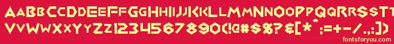 Medabots Font – Yellow Fonts on Red Background