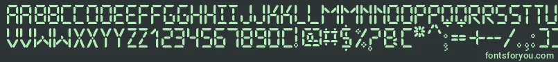 Czcionka TheDisplaySt – zielone czcionki na czarnym tle