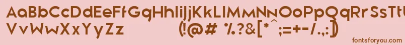 フォントZeroneroRegular – ピンクの背景に茶色のフォント