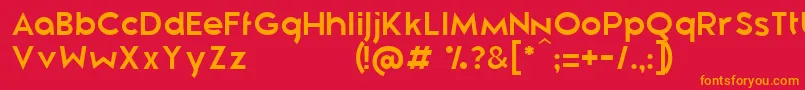フォントZeroneroRegular – 赤い背景にオレンジの文字
