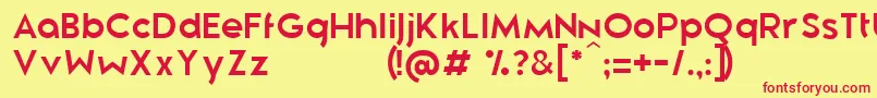 ZeroneroRegular Font – Red Fonts on Yellow Background
