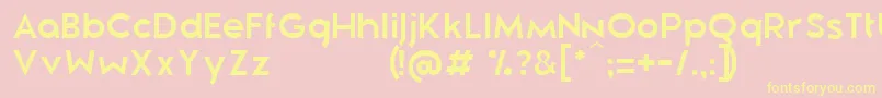 ZeroneroRegular-Schriftart – Gelbe Schriften auf rosa Hintergrund