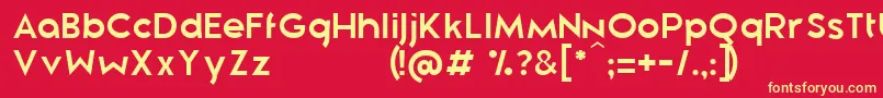 ZeroneroRegular Font – Yellow Fonts on Red Background