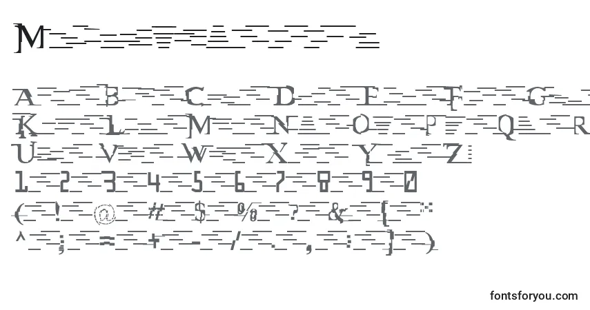 Czcionka Miltown ffy – alfabet, cyfry, specjalne znaki