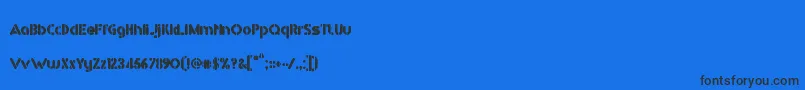 Шрифт RmPlaytimeStencil – чёрные шрифты на синем фоне