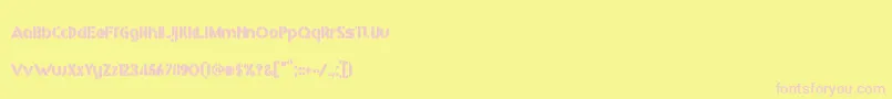 RmPlaytimeStencil Font – Pink Fonts on Yellow Background