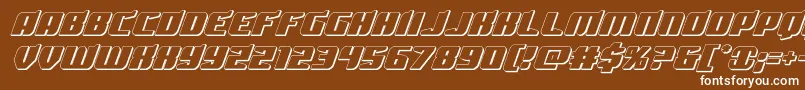 Spartaco3D-Schriftart – Weiße Schriften auf braunem Hintergrund