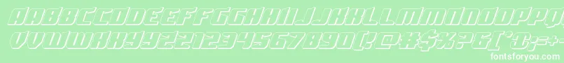 Spartaco3D-Schriftart – Weiße Schriften auf grünem Hintergrund