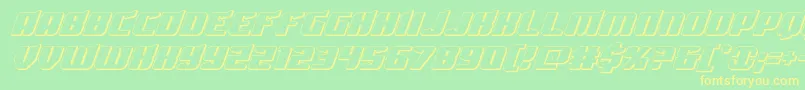 Spartaco3D-Schriftart – Gelbe Schriften auf grünem Hintergrund