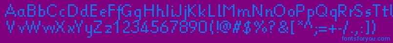 Czcionka Kleinten – niebieskie czcionki na fioletowym tle