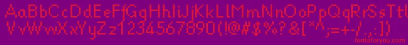フォントKleinten – 紫の背景に赤い文字