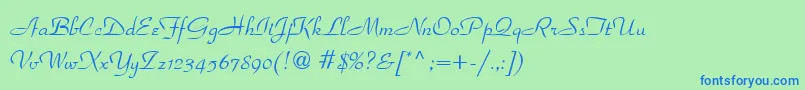 Paradisn-fontti – siniset fontit vihreällä taustalla