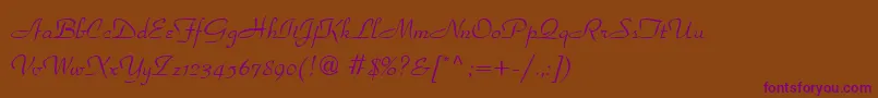 Paradisn-Schriftart – Violette Schriften auf braunem Hintergrund