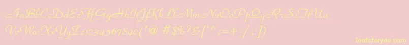 Paradisn-Schriftart – Gelbe Schriften auf rosa Hintergrund