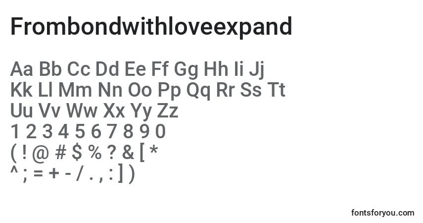 Fuente Frombondwithloveexpand - alfabeto, números, caracteres especiales