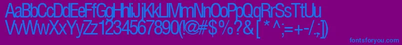 FirstRegularTtstd-Schriftart – Blaue Schriften auf violettem Hintergrund