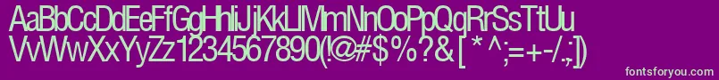 FirstRegularTtstd-Schriftart – Grüne Schriften auf violettem Hintergrund