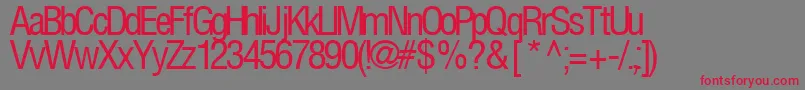 FirstRegularTtstd-Schriftart – Rote Schriften auf grauem Hintergrund