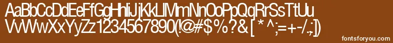 FirstRegularTtstd-Schriftart – Weiße Schriften auf braunem Hintergrund
