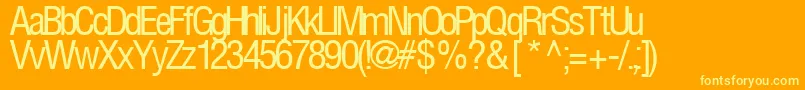 FirstRegularTtstd-Schriftart – Gelbe Schriften auf orangefarbenem Hintergrund