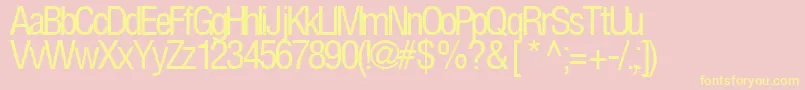 FirstRegularTtstd Font – Yellow Fonts on Pink Background