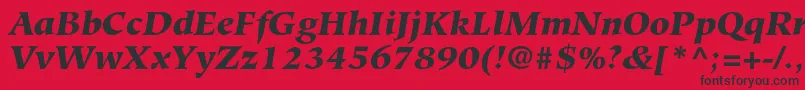 Fonte HiroshigestdBlackitalic – fontes pretas em um fundo vermelho