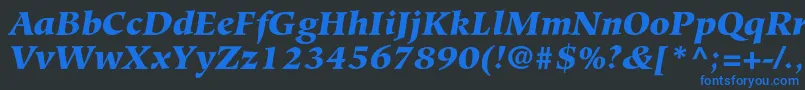 HiroshigestdBlackitalic Font – Blue Fonts on Black Background