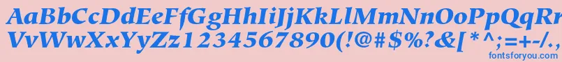 Шрифт HiroshigestdBlackitalic – синие шрифты на розовом фоне