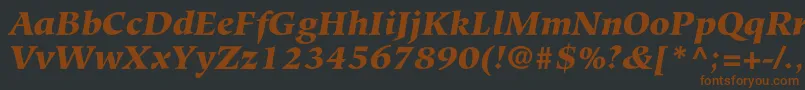 HiroshigestdBlackitalic-Schriftart – Braune Schriften auf schwarzem Hintergrund