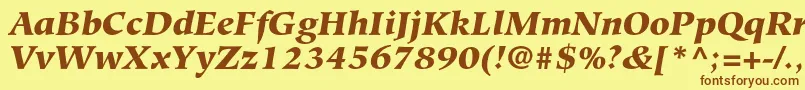 fuente HiroshigestdBlackitalic – Fuentes Marrones Sobre Fondo Amarillo