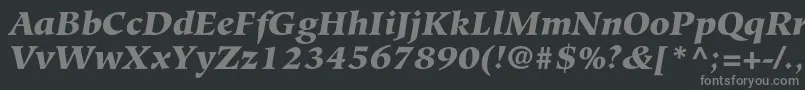 Czcionka HiroshigestdBlackitalic – szare czcionki na czarnym tle