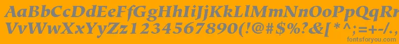 Fonte HiroshigestdBlackitalic – fontes cinzas em um fundo laranja