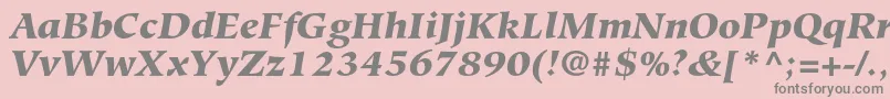 Fonte HiroshigestdBlackitalic – fontes cinzas em um fundo rosa