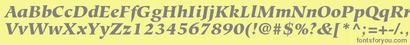 Fonte HiroshigestdBlackitalic – fontes cinzas em um fundo amarelo