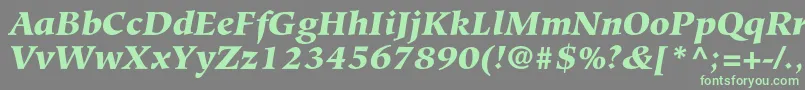 HiroshigestdBlackitalic Font – Green Fonts on Gray Background