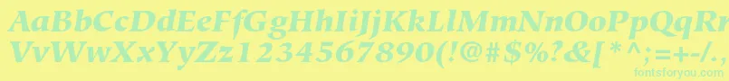 Шрифт HiroshigestdBlackitalic – зелёные шрифты на жёлтом фоне