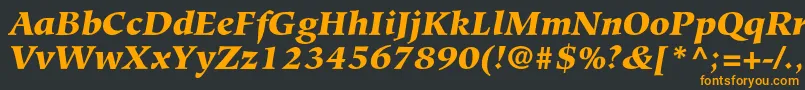 HiroshigestdBlackitalic-fontti – oranssit fontit mustalla taustalla