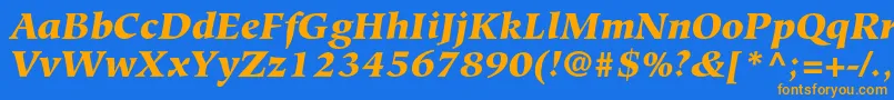 HiroshigestdBlackitalic Font – Orange Fonts on Blue Background