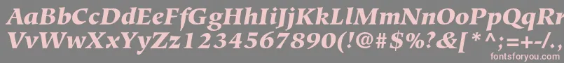 HiroshigestdBlackitalic-fontti – vaaleanpunaiset fontit harmaalla taustalla