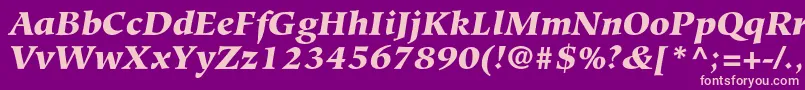 HiroshigestdBlackitalic-fontti – vaaleanpunaiset fontit violetilla taustalla