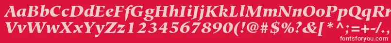 Fonte HiroshigestdBlackitalic – fontes rosa em um fundo vermelho