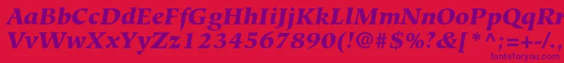 HiroshigestdBlackitalic Font – Purple Fonts on Red Background