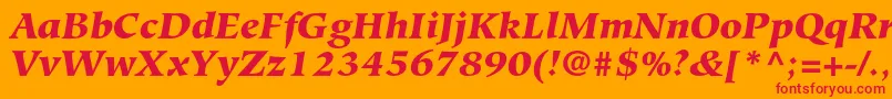 Шрифт HiroshigestdBlackitalic – красные шрифты на оранжевом фоне