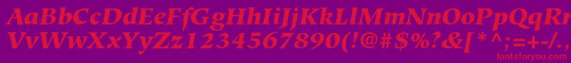 Fonte HiroshigestdBlackitalic – fontes vermelhas em um fundo violeta